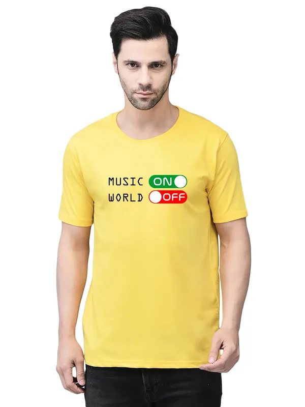 Yellow_Cotton_Printed_Crew_Neck_Half_Sleeve_T-Shirt_For_Men