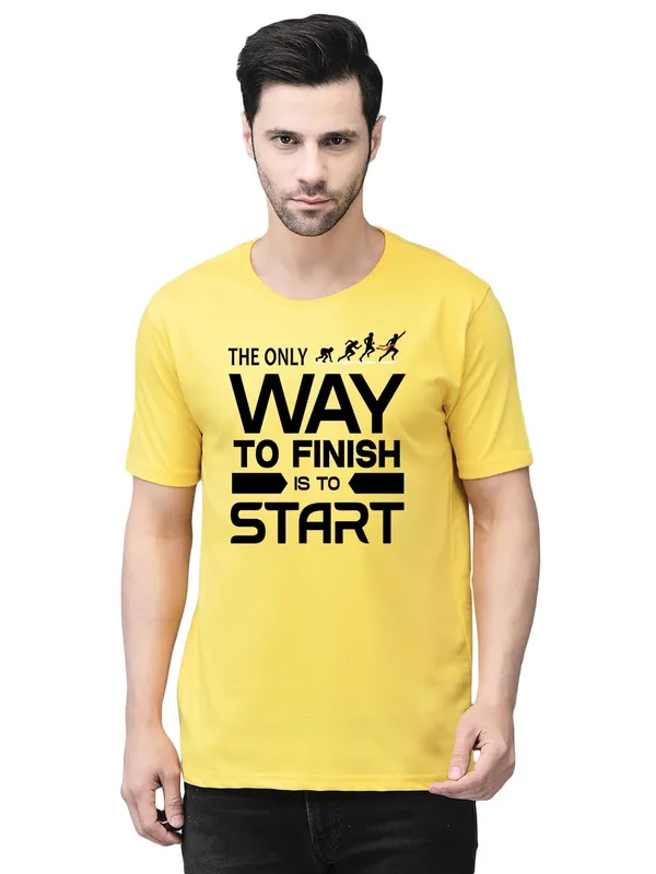 Yellow_Cotton_Printed_Crew_Neck_Half_Sleeve_T-Shirt_For_Men