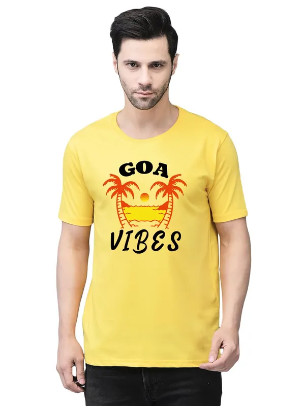 Yellow_Cotton_Printed_Crew_Neck_Half_Sleeve_T-Shirt_For_Men