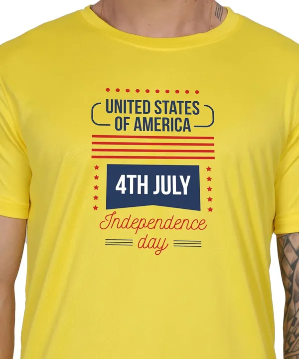 Yellow_Cotton_Printed_Crew_Neck_Half_Sleeve_T-Shirt_For_Men