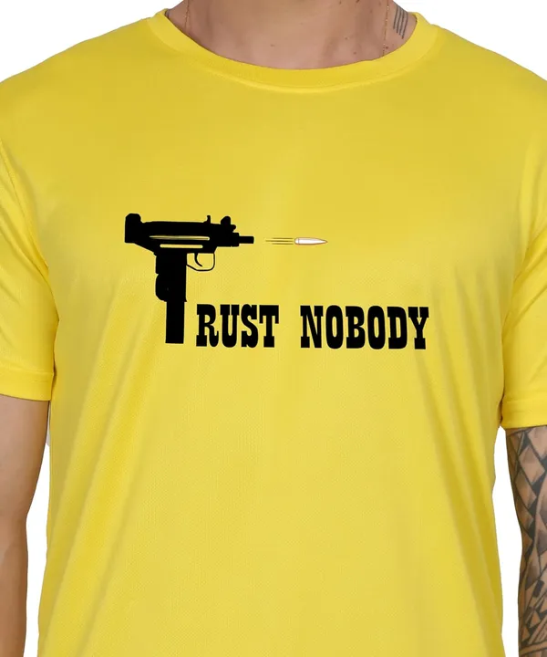 Yellow_Cotton_Printed_Crew_Neck_Half_Sleeve_T-Shirt_For_Men