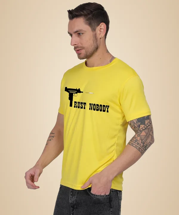 Yellow_Cotton_Printed_Crew_Neck_Half_Sleeve_T-Shirt_For_Men