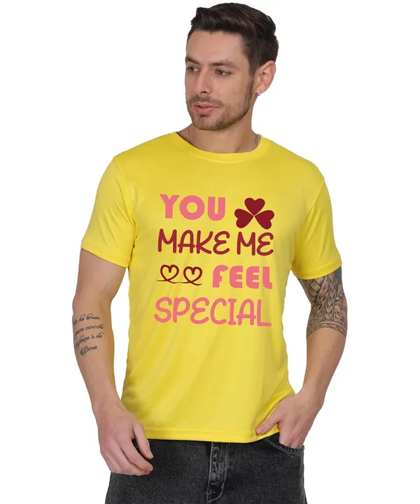 Yellow_Cotton_Printed_Crew_Neck_Half_Sleeve_T-Shirt_For_Men