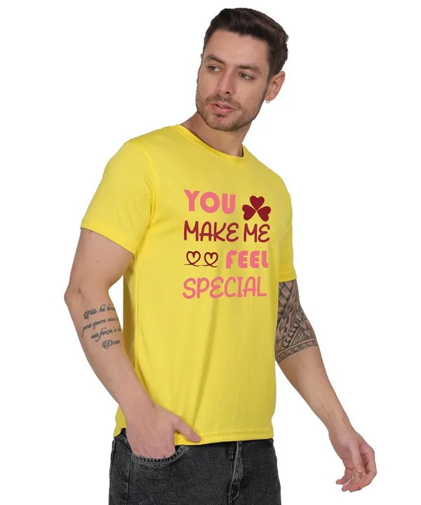 Yellow_Cotton_Printed_Crew_Neck_Half_Sleeve_T-Shirt_For_Men