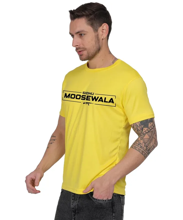 Yellow_Cotton_Printed_Crew_Neck_Half_Sleeve_T-Shirt_For_Men
