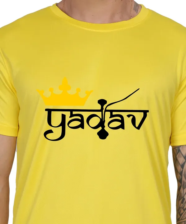 Yellow_Cotton_Printed_Crew_Neck_Half_Sleeve_T-Shirt_For_Men