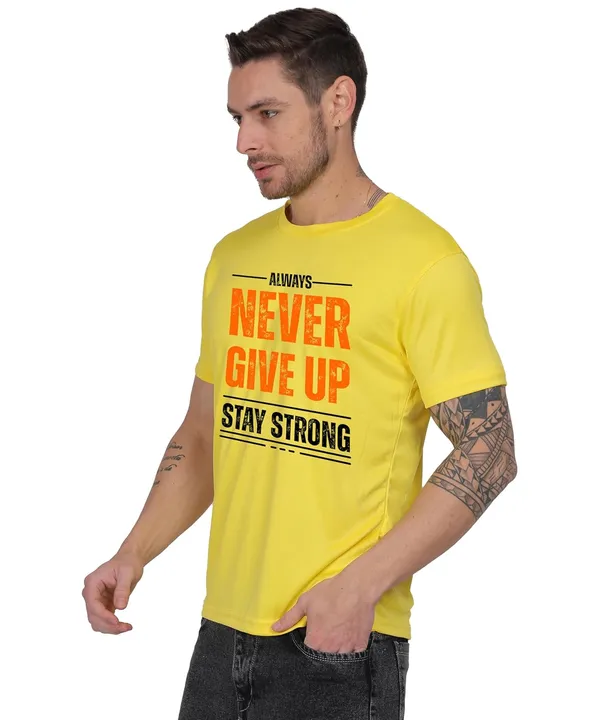 Yellow_Cotton_Printed_Crew_Neck_Half_Sleeve_T-Shirt_For_Men