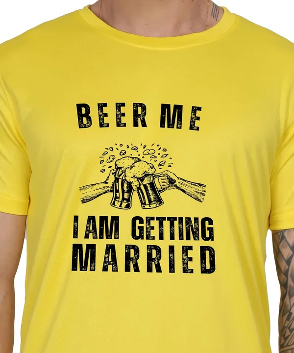 Yellow_Cotton_Printed_Crew_Neck_Half_Sleeve_T-Shirt_For_Men