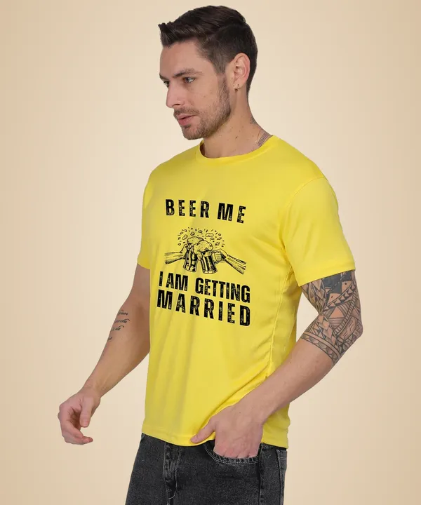 Yellow_Cotton_Printed_Crew_Neck_Half_Sleeve_T-Shirt_For_Men