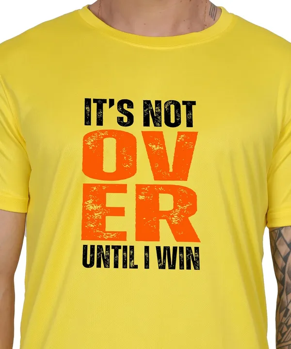 Yellow_Cotton_Printed_Crew_Neck_Half_Sleeve_T-Shirt_For_Men