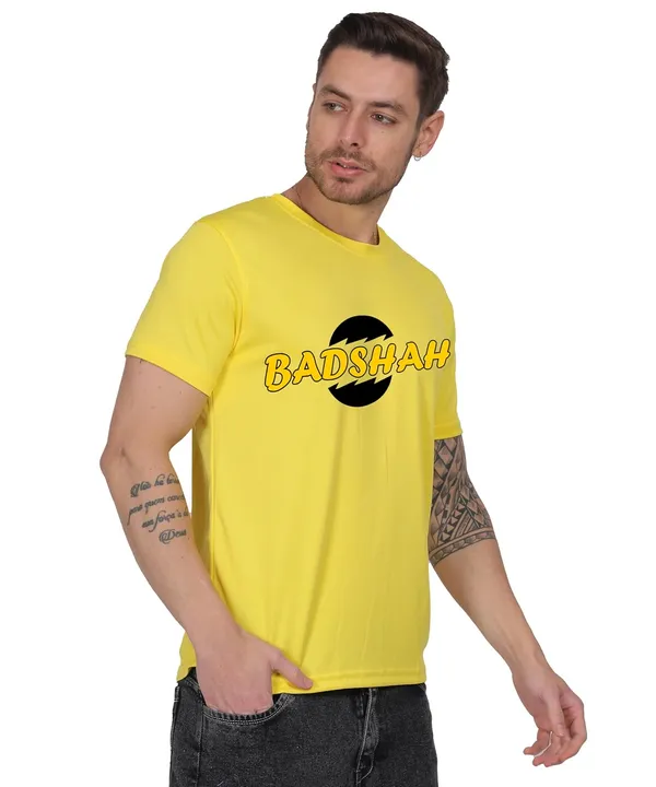 Yellow_Cotton_Printed_Crew_Neck_Half_Sleeve_T-Shirt_For_Men