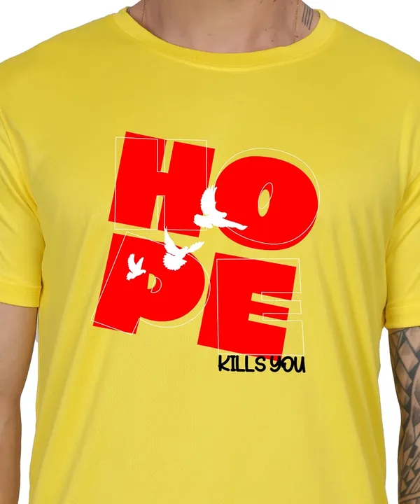 Yellow_Cotton_Printed_Crew_Neck_Half_Sleeve_T-Shirt_For_Men