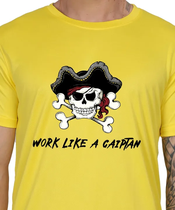 Yellow_Cotton_Printed_Crew_Neck_Half_Sleeve_T-Shirt_For_Men
