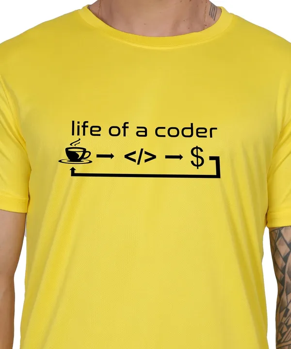 Yellow_Cotton_Printed_Crew_Neck_Half_Sleeve_T-Shirt_For_Men