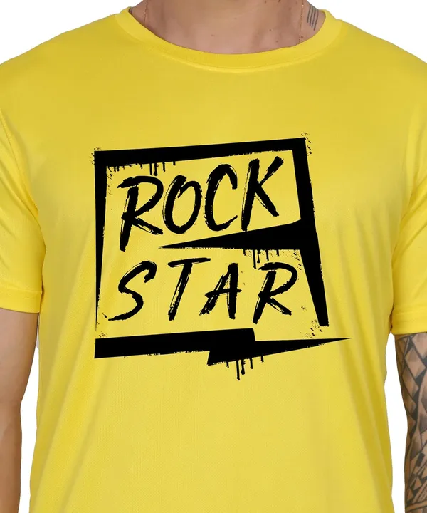 Yellow_Cotton_Printed_Crew_Neck_Half_Sleeve_T-Shirt_For_Men