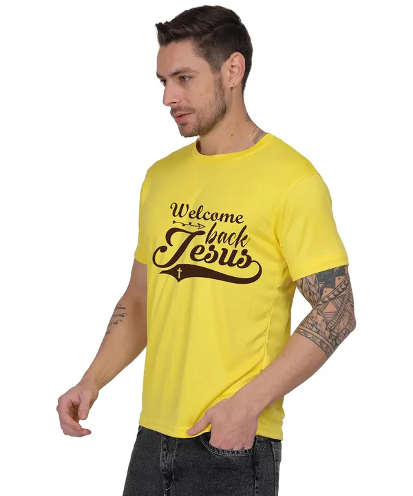 Yellow_Cotton_Printed_Crew_Neck_Half_Sleeve_T-Shirt_For_Men