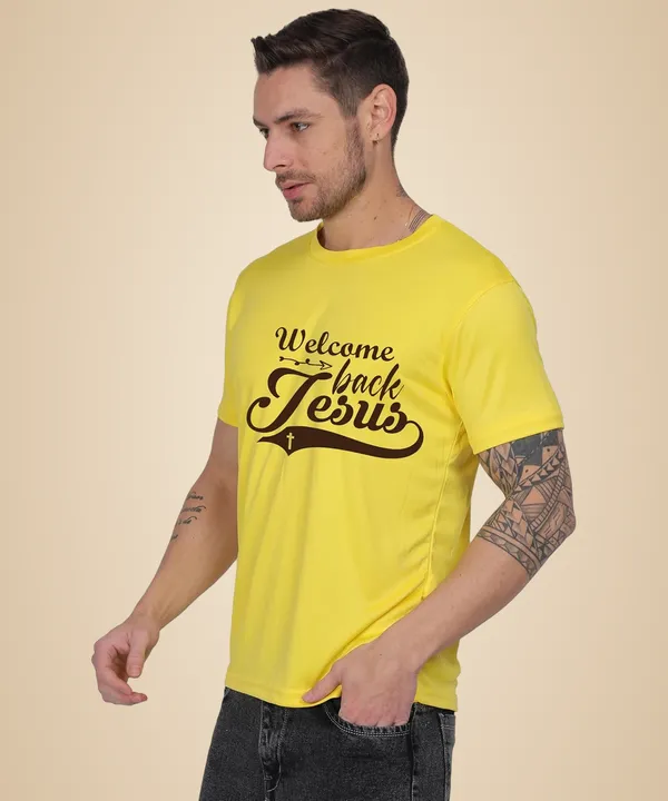 Yellow_Cotton_Printed_Crew_Neck_Half_Sleeve_T-Shirt_For_Men