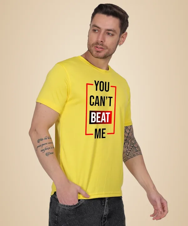 Yellow_Cotton_Printed_Crew_Neck_Half_Sleeve_T-Shirt_For_Men