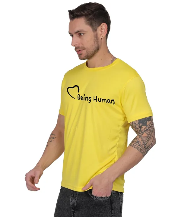 Yellow_Cotton_Printed_Crew_Neck_Half_Sleeve_T-Shirt_For_Men