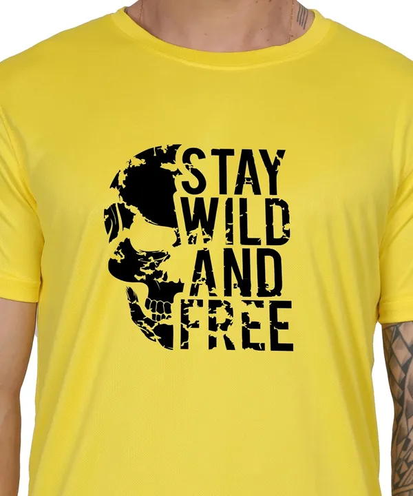 Yellow_Cotton_Printed_Crew_Neck_Half_Sleeve_T-Shirt_For_Men