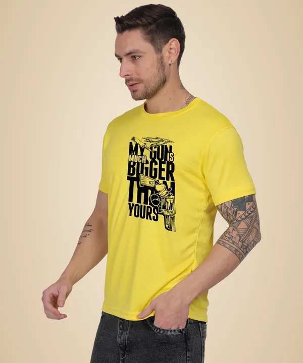 Yellow_Cotton_Printed_Crew_Neck_Half_Sleeve_T-Shirt_For_Men