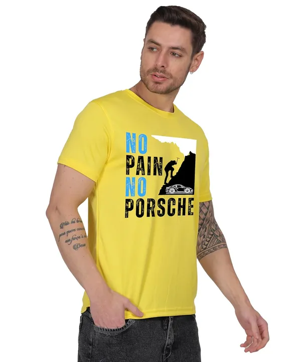 Yellow_Cotton_Printed_Crew_Neck_Half_Sleeve_T-Shirt_For_Men