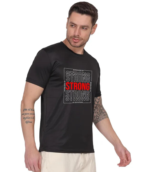 Yellow_Cotton_Printed_Crew_Neck_Half_Sleeve_T-Shirt_For_Men