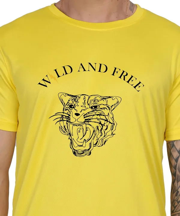 Yellow_Cotton_Printed_Crew_Neck_Half_Sleeve_T-Shirt_For_Men