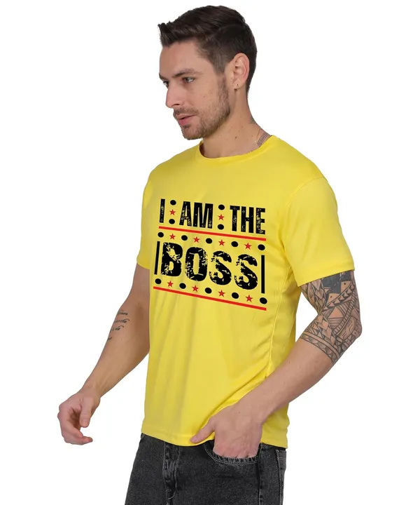 Yellow_Cotton_Printed_Crew_Neck_Half_Sleeve_T-Shirt_For_Men