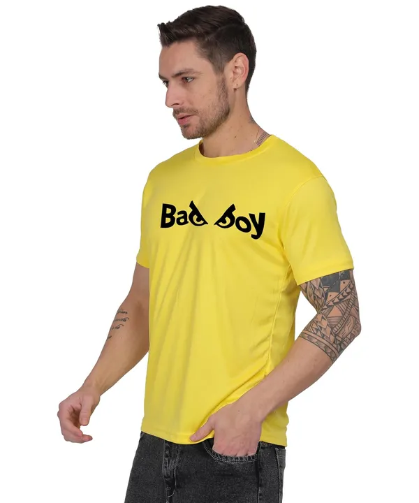 Yellow_Cotton_Printed_Crew_Neck_Half_Sleeve_T-Shirt_For_Men