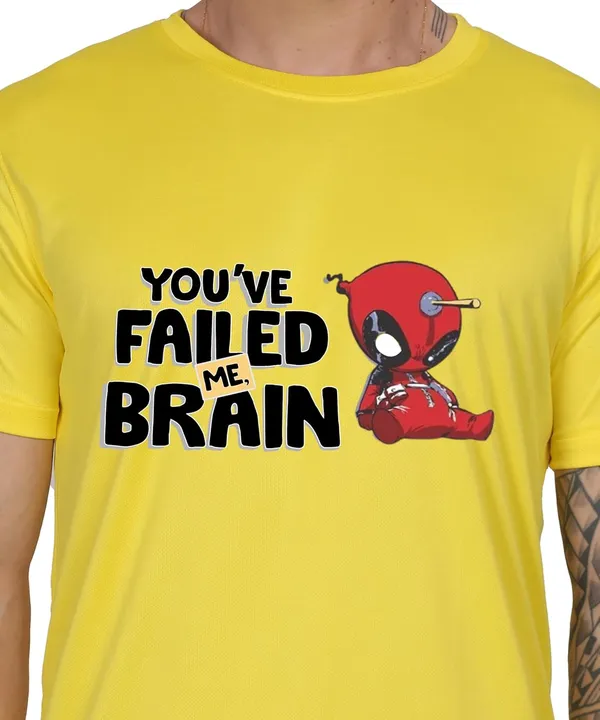 Yellow_Cotton_Printed_Crew_Neck_Half_Sleeve_T-Shirt_For_Men
