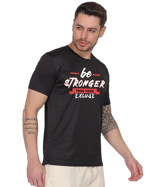 Yellow_Cotton_Printed_Crew_Neck_Half_Sleeve_T-Shirt_For_Men