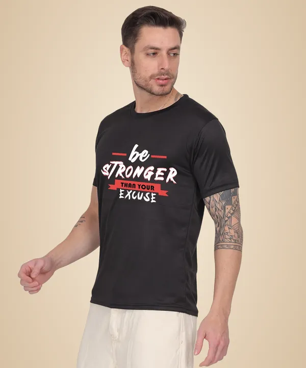 Yellow_Cotton_Printed_Crew_Neck_Half_Sleeve_T-Shirt_For_Men
