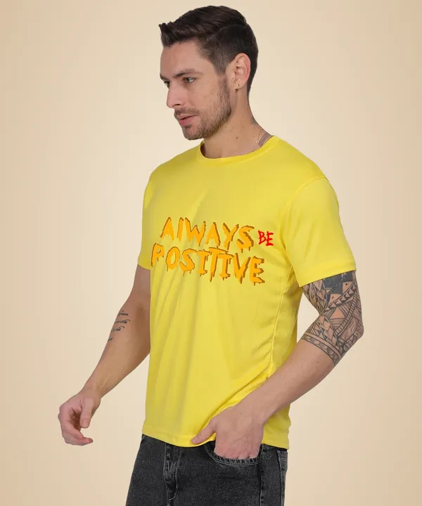 Yellow_Cotton_Printed_Crew_Neck_Half_Sleeve_T-Shirt_For_Men