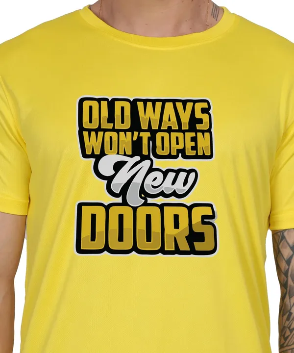 Yellow_Cotton_Printed_Crew_Neck_Half_Sleeve_T-Shirt_For_Men