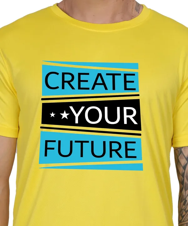 Yellow_Cotton_Printed_Crew_Neck_Half_Sleeve_T-Shirt_For_Men