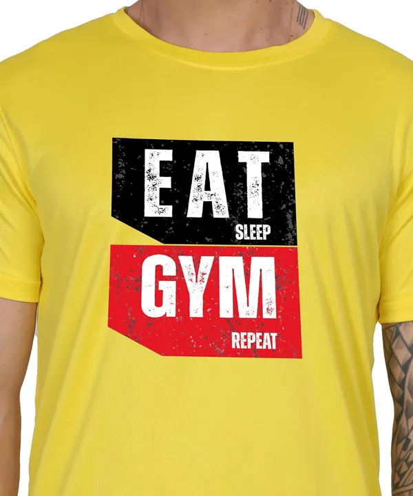 Yellow_Cotton_Printed_Crew_Neck_Half_Sleeve_T-Shirt_For_Men