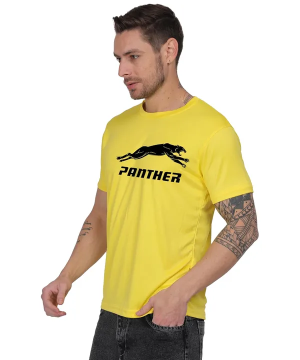 Yellow_Cotton_Printed_Crew_Neck_Half_Sleeve_T-Shirt_For_Men