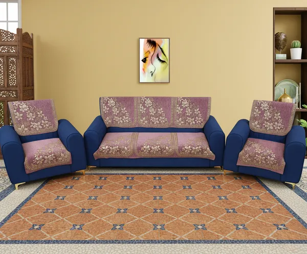 Pink_Floral_Pattern_Velvet_Slip_Sofa_Cover_(5_Seater)_(Pack_Of_6)