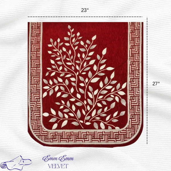 Maroon_Floral_Pattern_Velvet_Slip_Sofa_Cover_(5_Seater)_(Pack_Of_6)