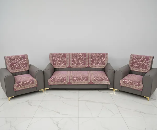 Pink_Floral_Pattern_Velvet_Slip_Sofa_Cover_(5_Seater)_(Pack_Of_6)