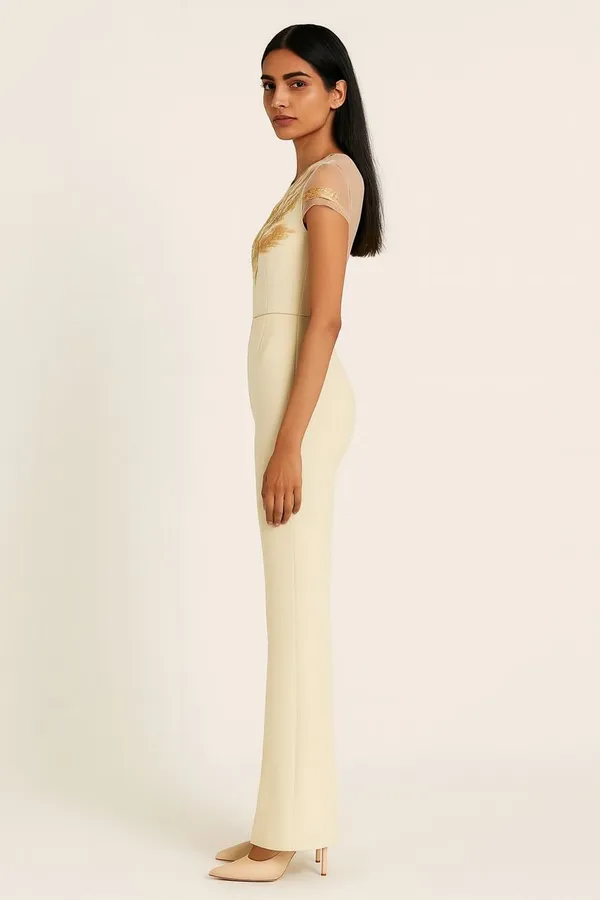 White_Crepe_Party_Wear_Women_Western_For_Women