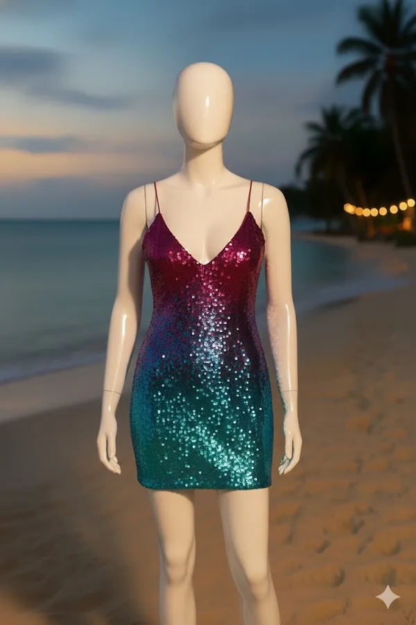 Pink-To-Teal_Gradient._Sequin_Party_Wear_Dress_For_Women