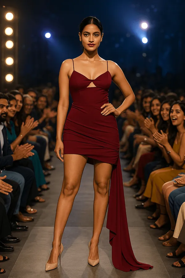 Maroon_Crepe_Party_Wear_Dress_For_Women