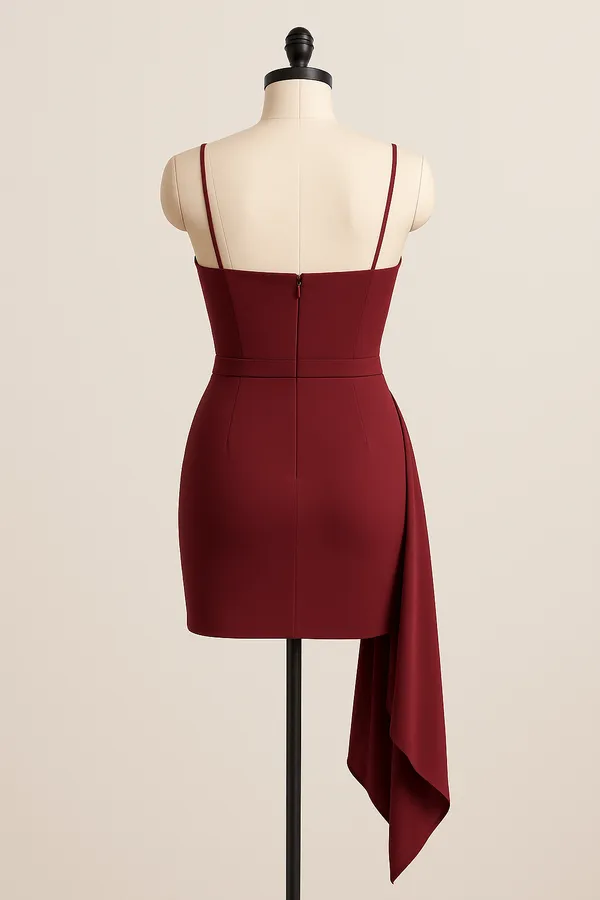 Maroon_Crepe_Party_Wear_Dress_For_Women
