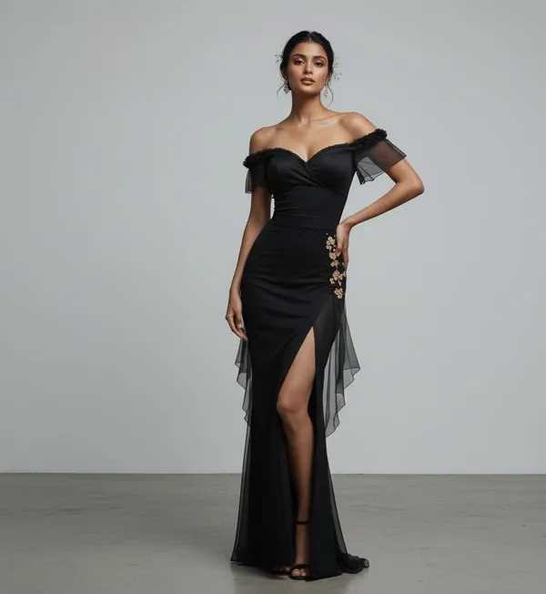 Midnight_Black_Lycra_Party_Wear_Gown_For_Women