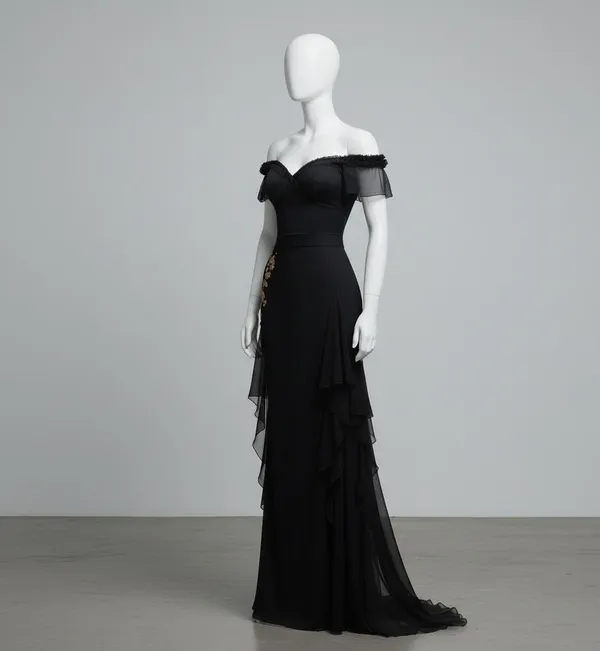 Midnight_Black_Lycra_Party_Wear_Gown_For_Women
