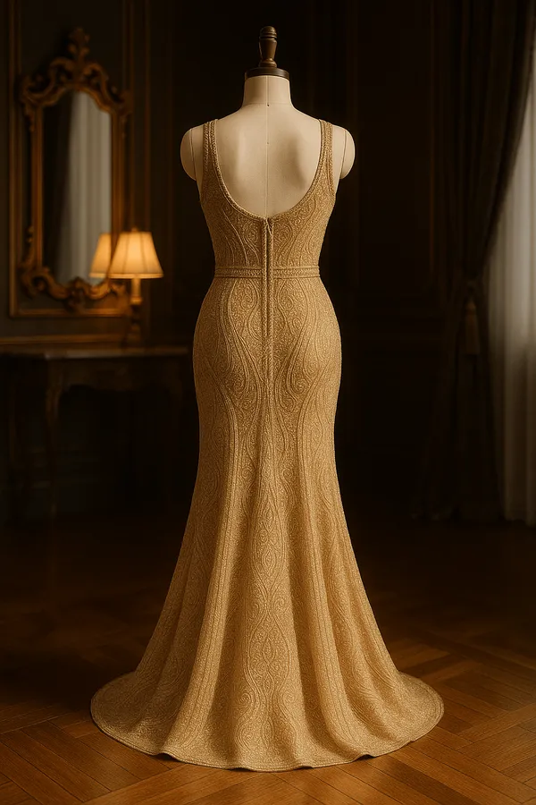Champagne_Gold_Satin_Party_Wear_Gown_For_Women