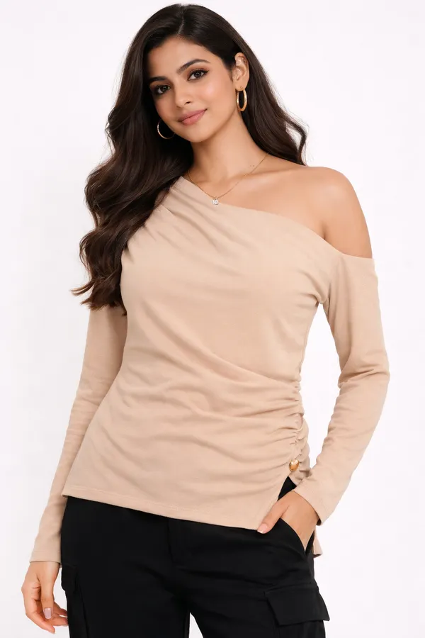 Aura_One-Shoulder_Ruched_Top