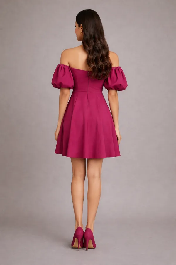 Deep_Wine_Stretch_Crepe_Party_Wear_Dress_For_Women